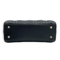 Lady Dior Top Handle Bag Black in Lambskin, Silver hardware