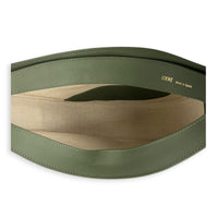 Luna Shoulder Bag Green in Canvas, Gold hardware