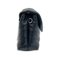 Loulou Shoulder Bag Toy Black in Calfskin, Silver hardware