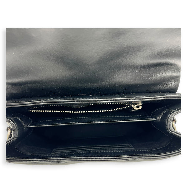 Loulou Shoulder Bag Toy Black in Calfskin, Silver hardware