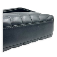 Loulou Shoulder Bag Toy Black in Calfskin, Silver hardware