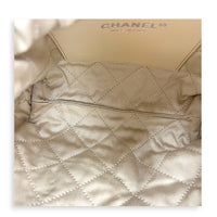 22 Tote Top Handle Bag Mini White in Lambskin, Iridescent hardware