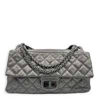 Double Vintage 2.55 Silver Shoulder Bag in Lambskin, Silver hardware