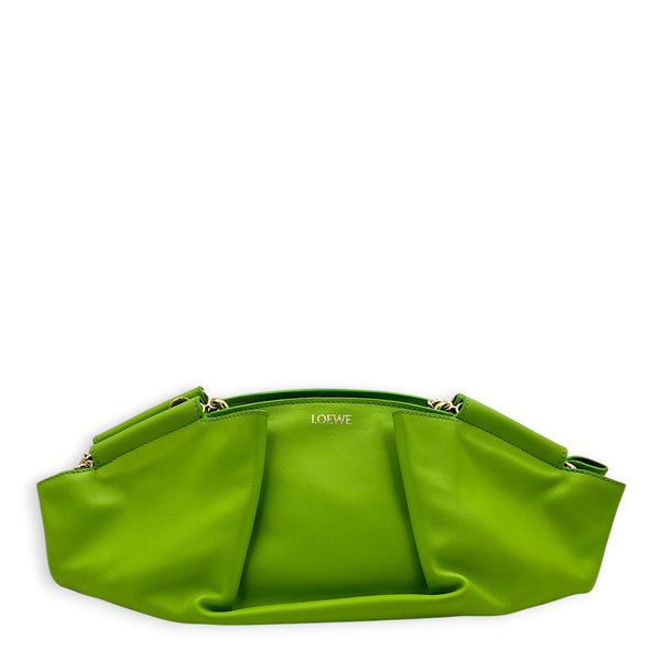 Paseo Top Handle Bag Green in Calfskin, Gold hardware