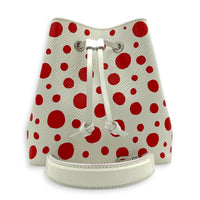 x Yayoi Kusama NeoNoe BB White Top Handle Bag in Epi Leather, Silver hardware