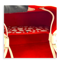 x Yayoi Kusama NeoNoe BB White Top Handle Bag in Epi Leather, Silver hardware