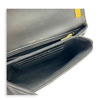 23K CC Flap Shoulder Bag Black in Calfskin, Gold hardware