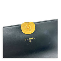 23K CC Flap Shoulder Bag Black in Calfskin, Gold hardware