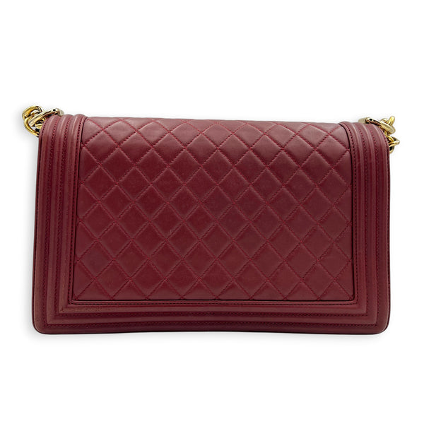 Boy Shoulder Bag Red in Lambskin, Gold hardware