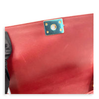 Boy Shoulder Bag Red in Lambskin, Gold hardware