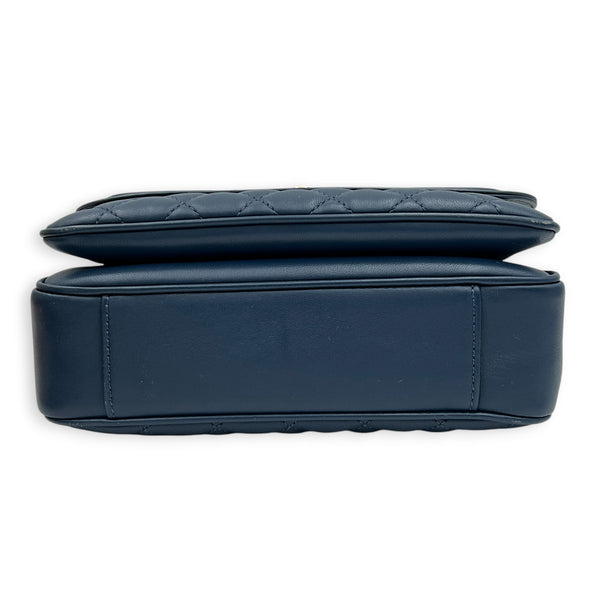 Lovely Square Shoulder Bag Blue in Lambskin, Gold hardware