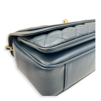 Lovely Square Shoulder Bag Blue in Lambskin, Gold hardware