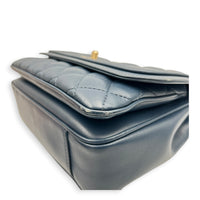 Lovely Square Shoulder Bag Blue in Lambskin, Gold hardware