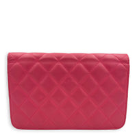 CC Wallet On Chain Pink in Lambskin, Silver hardware