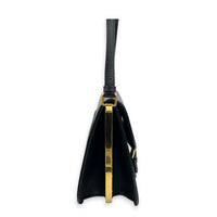 Bobby Frame Shoulder Bag Black in Calfskin, Gold hardware