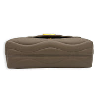 New Wave Shoulder Bag Beige in Calfskin, Gold hardware