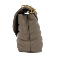 New Wave Shoulder Bag Beige in Calfskin, Gold hardware