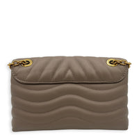 New Wave Shoulder Bag Beige in Calfskin, Gold hardware