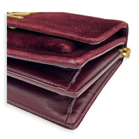 Sunset Shoulder Bag Burgundy in Velvet, Gold hardware