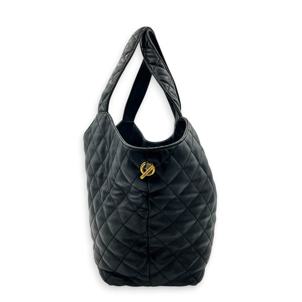 ICare Top Handle Bag Small Black in Lambskin, Gold hardware