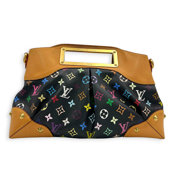 Judy Shoulder Bag Multi-colour in Coated Canvas, Gold hardware