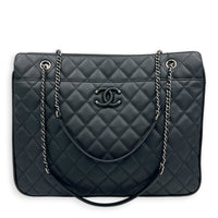 Frame In Chain Shopping Tote Bag Black in Calfskin, Silver hardware