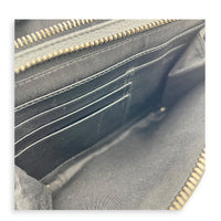 Double Zip Camera Shoulder Bag Blue in Jacquard, Silver hardware