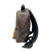 Palm Springs Backpack PM Brown in Monogram Coated Canvas, Gold hardware