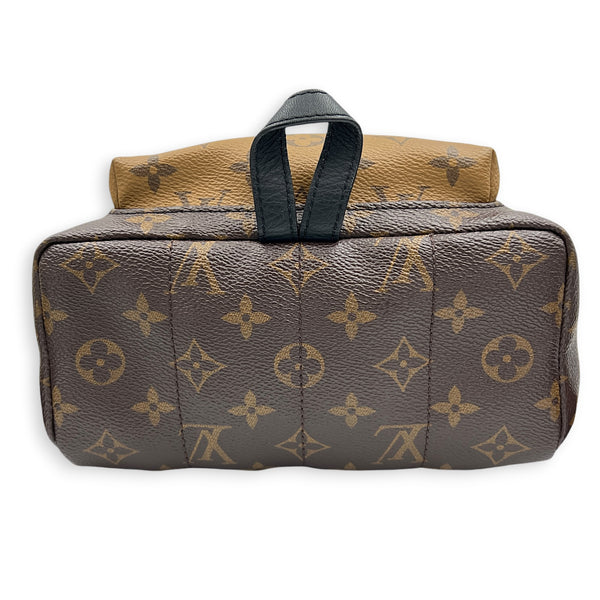Palm Springs Backpack PM Brown in Monogram Coated Canvas, Gold hardware