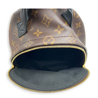 Palm Springs Backpack PM Brown in Monogram Coated Canvas, Gold hardware