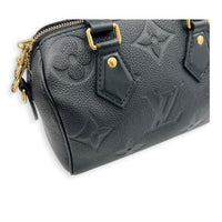 Speedy Bandouliere Top Handle Bag 20 Black in Empreinte Leather, Gold hardware