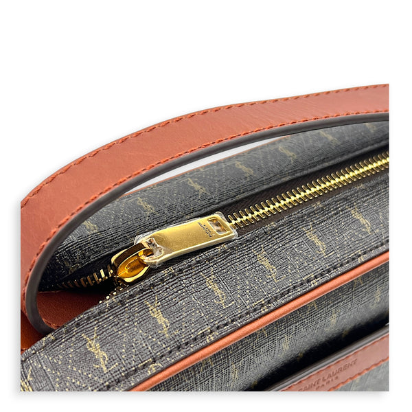 Le Monogram Shoulder Bag Brown in Coated Canvas, Gold hardware