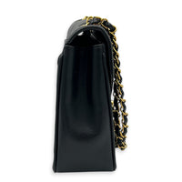CC Vintage Chevron Envelope Flap Shoulder Bag Black in Lambskin, Gold hardware