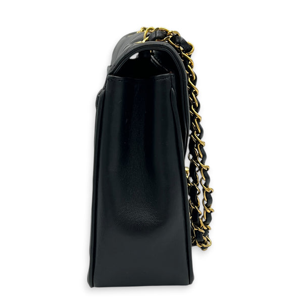CC Vintage Chevron Envelope Flap Shoulder Bag Black in Lambskin, Gold hardware