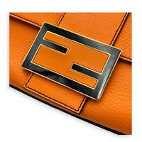 Mamma Forever Baguette Orange Shoulder Bag in Calfskin, Gold hardware