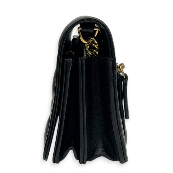 CC Charms Wallet On Chain in Lambskin, Gold hardware