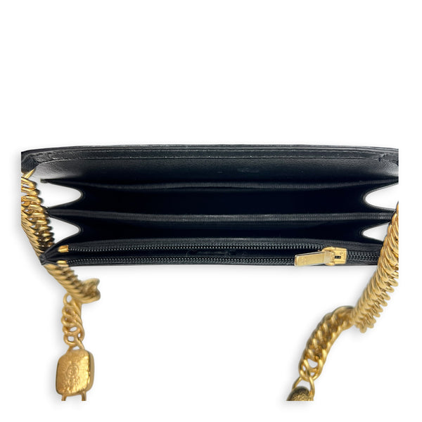 CC Charms Wallet On Chain in Lambskin, Gold hardware
