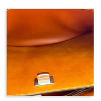 Rodeo Small Brown Shoulder Bag in Calfskin, Silver hardware