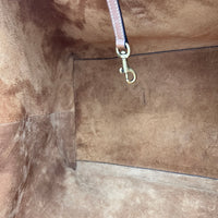 Y Brown Tote Bag in Calfskin, Gold hardware