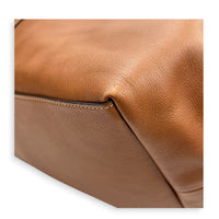 Y Brown Tote Bag in Calfskin, Gold hardware
