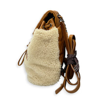 Paris-Salzburg CC Backpack Brown in Shearling, Ruthenium hardware