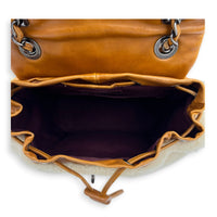 Paris-Salzburg CC Backpack Brown in Shearling, Ruthenium hardware