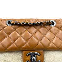 Paris-Salzburg CC Backpack Brown in Shearling, Ruthenium hardware