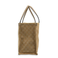 Ophidia Brown Tote Bag in Denim, Gold hardware