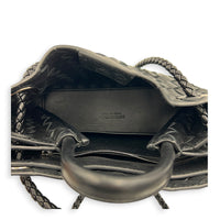 Andiamo Small Black Shoulder Bag in Lambskin, Silver hardware