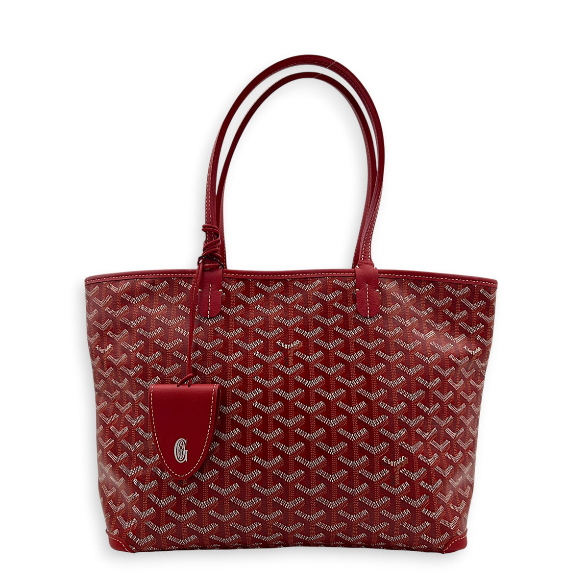 Artois Tote Bag Red in Coated Canvas, Silver hardware
