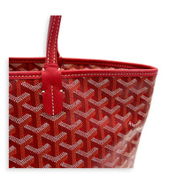 Artois Tote Bag Red in Coated Canvas, Silver hardware