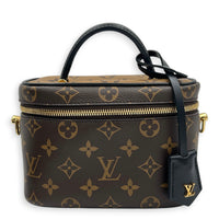 Vanity Top Handle Bag Brown in Monogram Coated Canvas, Gold hardware