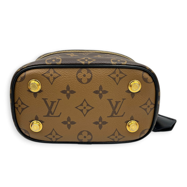 Vanity Top Handle Bag Brown in Monogram Coated Canvas, Gold hardware