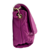 CC Thick Chain Single Flap Shoulder Bag Purple in Lambskin, Gold hardware